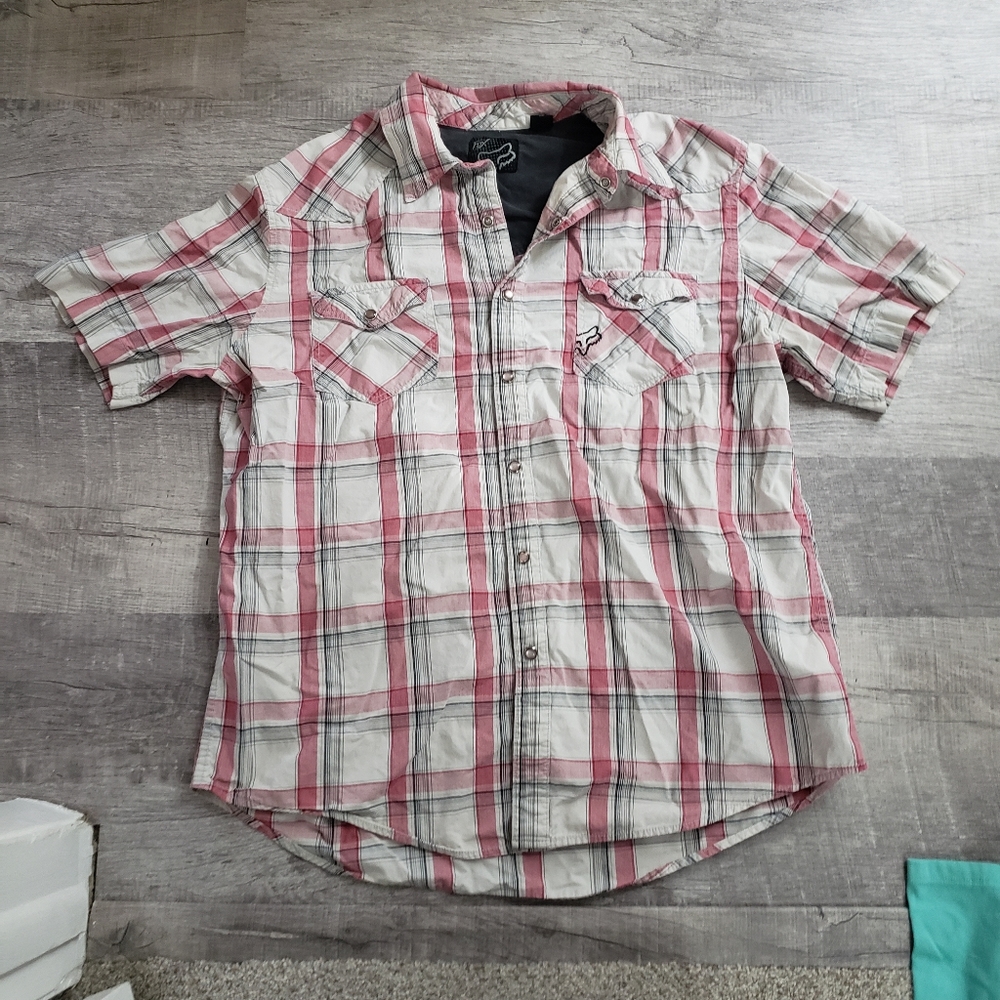 Mens fox button up shirt